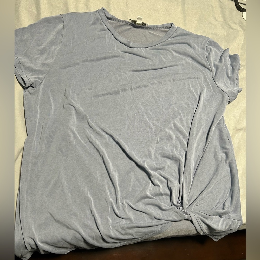 Green Envelope Gray Tie Front Relaxed Tee